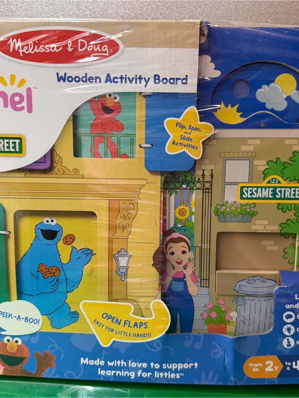 Melissa & Doug Sesame Street Wooden Activity Board - Blue/Yellow